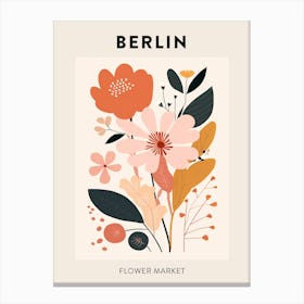 Flower Market Poster Berlin Germany 2 Canvas Print