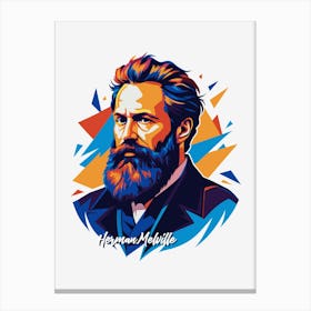 Herman Melville 01 Portrait WPAP Pop Art Canvas Print