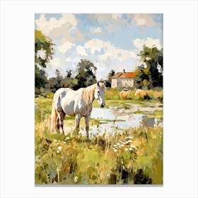 Horses Painting In Loire Valley, France 4 Canvas Print