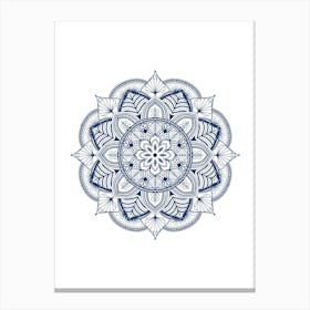 Navy Mandala No 175a Canvas Print