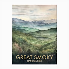 Great Smoky National Park Vintage Travel Poster 7 Canvas Print