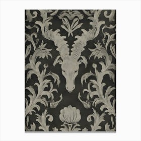 Black And White Damask Canvas Print