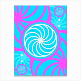 Geometric Glyph in White and Bubblegum Pink and Candy Blue n.0008 Canvas Print