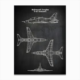 T 45 Goshawk Mcdonnell Douglas T 45 Airplane Aircraft Art Plane Decor Airplane Art Airplane Print,Blueprint,Airplane Poster,Vat451 Canvas Print