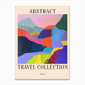 Abstract Travel Collection Poster Bhutan 2 Canvas Print