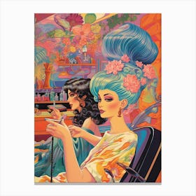 Vintage Hairdresser Kitsch 1 Canvas Print