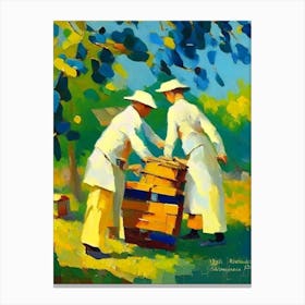 Beekeeper And Beehive 2 Painting Canvas Print