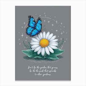 Butterfly And Daisy Canvas Print