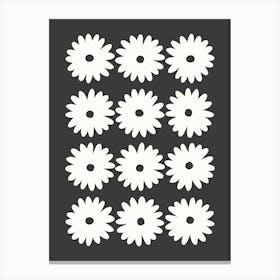 Daisy Black & White 1 Canvas Print