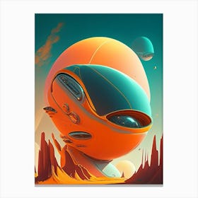 Spaceship Comic Space Space Canvas Print