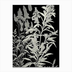 Goldenrod Wildflower Linocut 2 Canvas Print