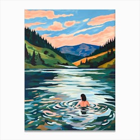 Wild Swimming At Loch Morlich Scotland 1 Canvas Print