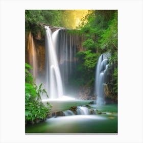 Saen Saep Waterfall, Thailand Realistic Photograph (1) Canvas Print