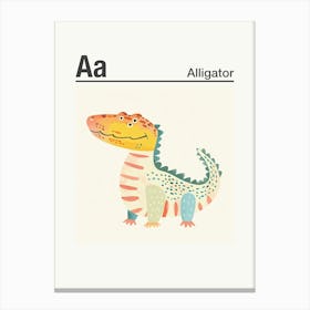 Animals Alphabet Alligator 1 Canvas Print
