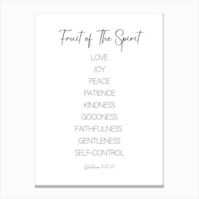 Fruit Of The Spirit Christian Wall Canvas Print