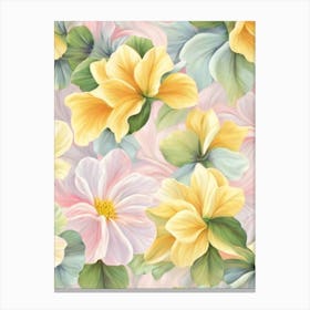 Morning Glory Pastel Floral 2 Flower Canvas Print
