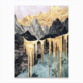 Grampian Mountains Golden Peaks - Abstract Gold Canvas Print