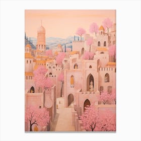 Nazareth Israel 2 Vintage Pink Travel Illustration Canvas Print