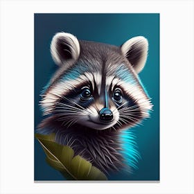 Bahamian Raccoon Digital Canvas Print