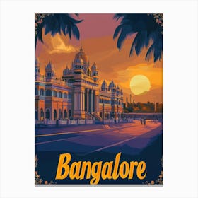 Aihrgdesign A Mid Century Modern Travel Poster For Bangalore 4 Canvas Print