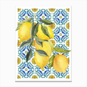 Lemon Tile Poster Canvas Print