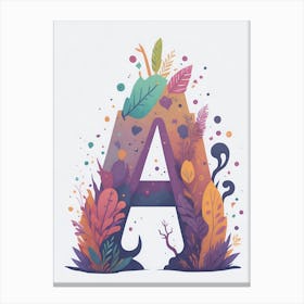 Colorful Letter A Illustration 144 Canvas Print