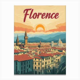 Aihrgdesign A Mid Century Modern Travel Poster For Florence 1 Canvas Print