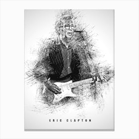 Eric Clapton Guitarist Sketch Canvas Print