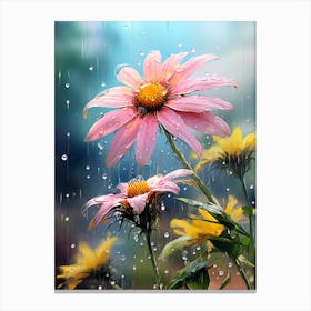 Wildflower With Rain Drops (1) Canvas Print