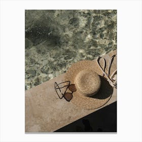 Hat And Sunglasses Canvas Print