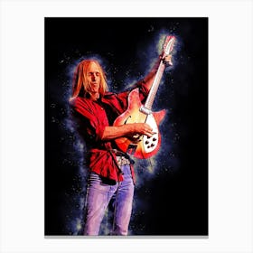 Spirit Of Tom Petty Stands Officially With The Guitar Canvas Print