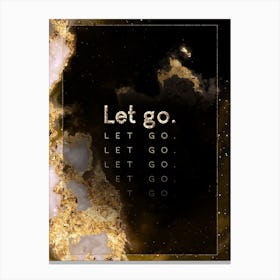 Let Go Gold Star Space Motivational Quote Canvas Print