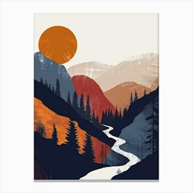 Mountain, Scandinavian Minimalism Canvas Print