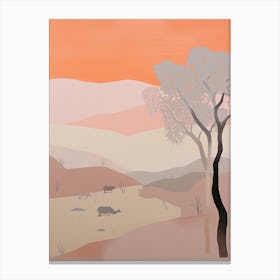 Kalahari Desert   Africa, Contemporary Abstract Illustration 2 Canvas Print