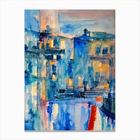 Port Of Genoa Italy Abstract Block 1 harbour Canvas Print