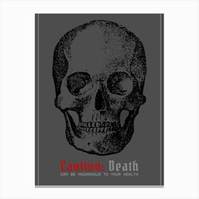 Funny Caution Skull Canvas Print