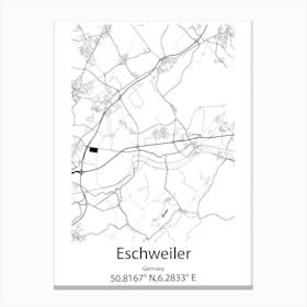 Eschweiler,Germany Minimalist Map Canvas Print