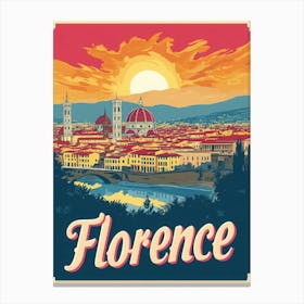 Aihrgdesign A Mid Century Modern Travel Poster For Florence 2 Canvas Print