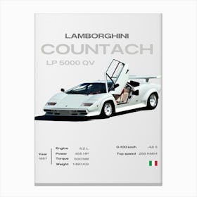 Lamborghini Countach Canvas Print