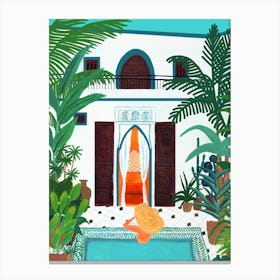 Summer Pool House Canvas Print