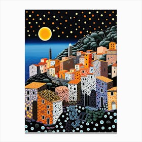 Cefalu, Italy, Illustration In The Style Of Pop Art 2 Canvas Print