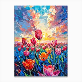 Sunset Tulips Canvas Print