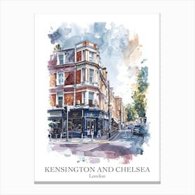 Kensington And Chelsea London Borough   Street Watercolour 5 Poster Canvas Print