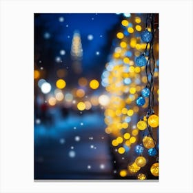 Aglow Magical Background Holiday 2022 Yellow New Year Classic Glow Blurred Beautiful Garl (15) Canvas Print