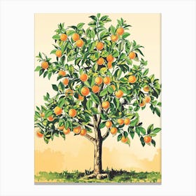 Orange Tree Storybook Illustration 3 Canvas Print