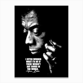 James Baldwin Activist Quote in Black White Line Art Canvas Print