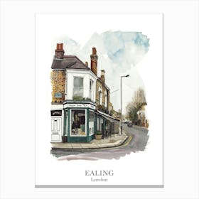 Ealing London Borough   Street Watercolour 3 Poster Canvas Print