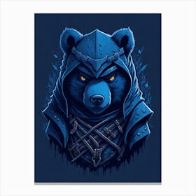 Samurai Bear - Gaming Logo Style Canvas Print