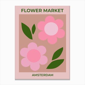 Flower Market Amsterdam Blush Pink Canvas Print