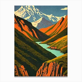 Los Glaciares National Park Argentina Vintage Poster Canvas Print